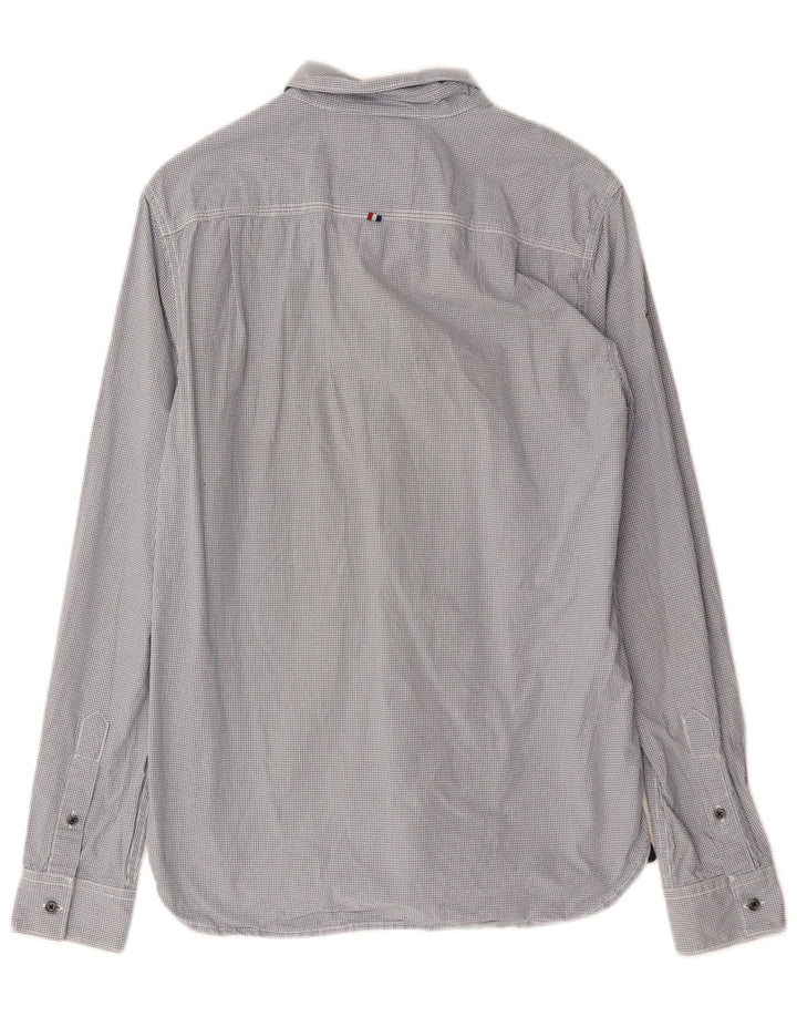 Superdry Herrenhemd aus mittelblauer Gingham-Baumwolle