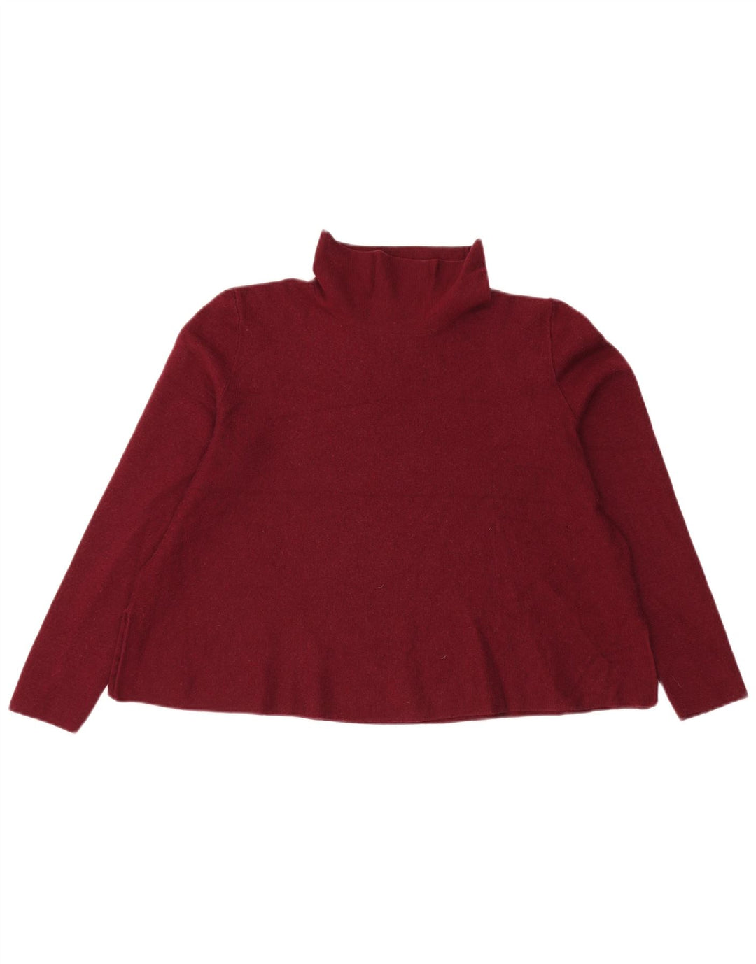 Cos Womens Crop Rollkragenpullover Pullover UK 14 Medium Burgunder Wolle