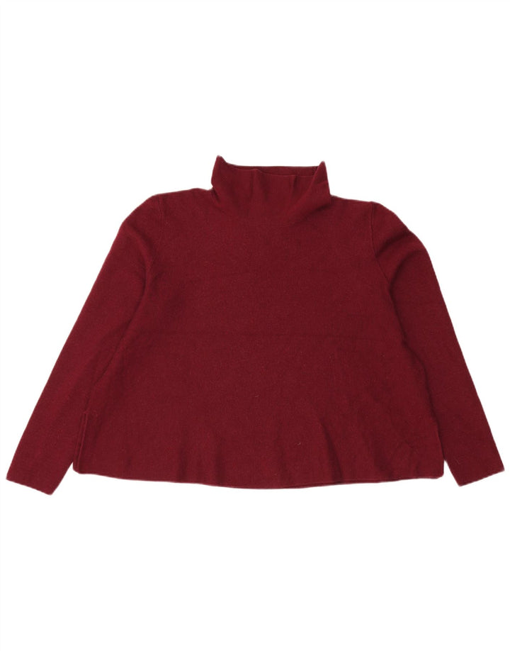 Cos Womens Crop Rollkragenpullover Pullover UK 14 Medium Burgunder Wolle