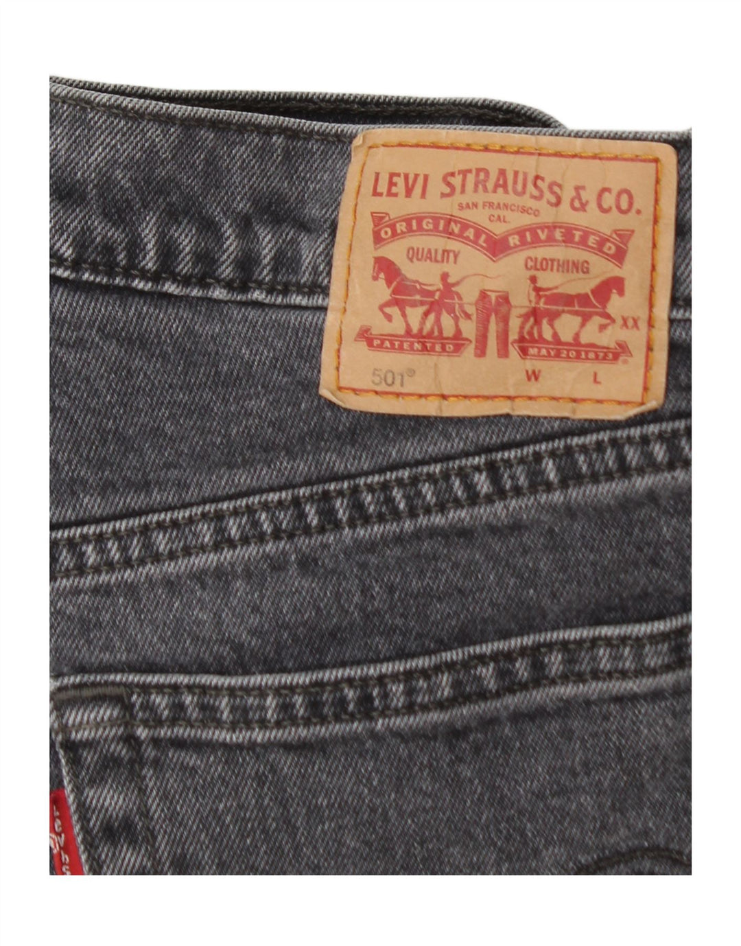 LEVI'S Damen 501 Straight Jeans W28 L26 Schwarze Baumwolle