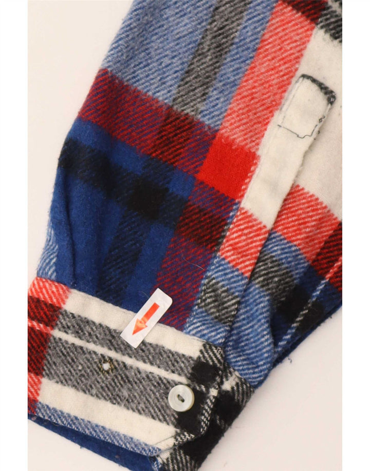 Vintage Herren Flanellhemd XL Blau kariert