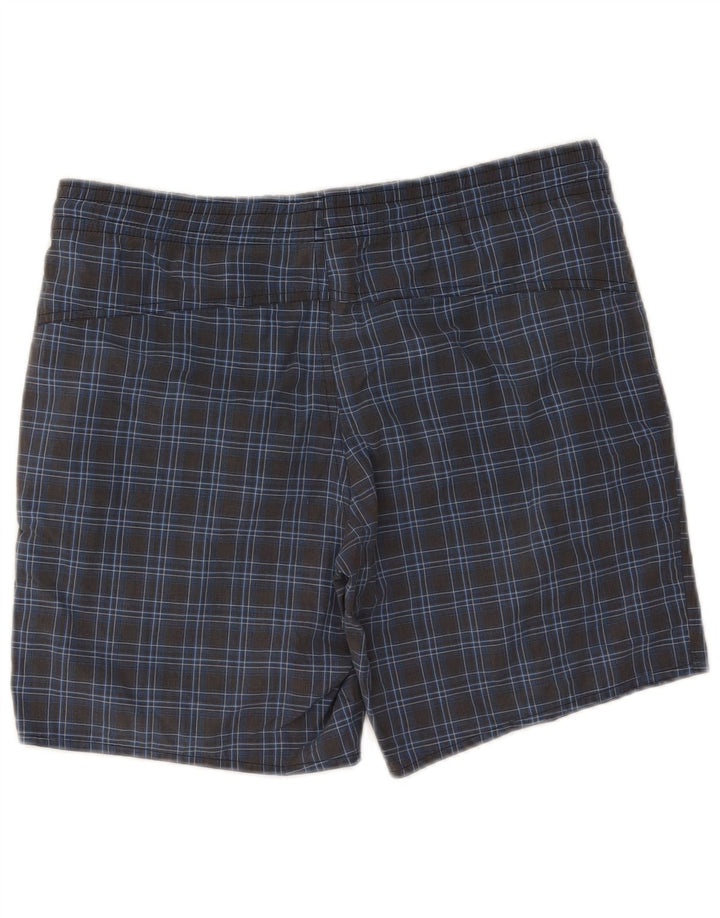 Adidas Herren-Badeshorts, klein, marineblau, kariert, Polyester