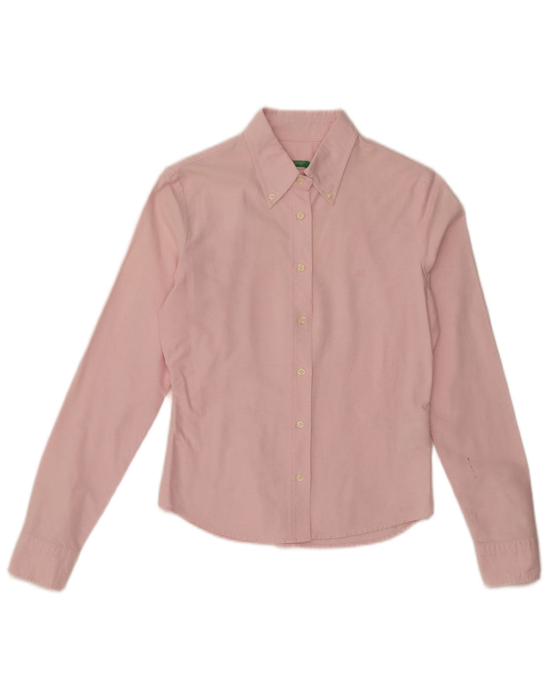 Benetton Damen-Hemd UK 10 Small Rosa Baumwolle