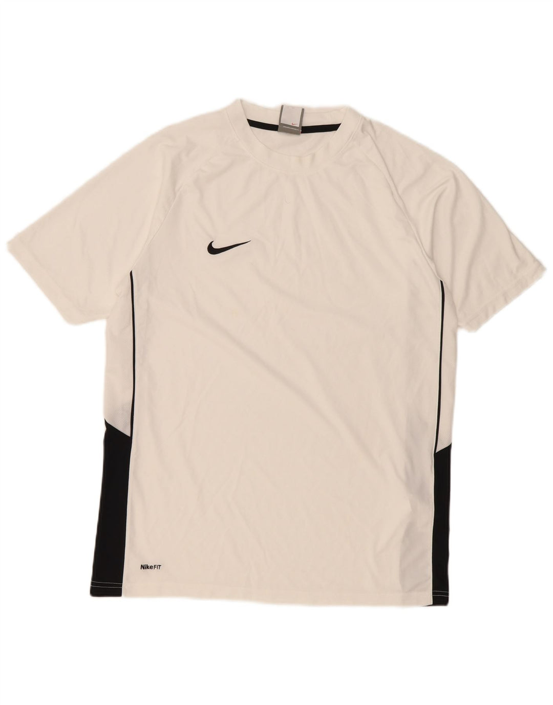 Nike Herren T-Shirt Top UK 39/41 Mittelweißes Colourblock-Polyester