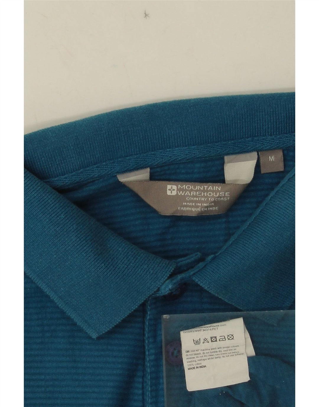 Mountain Warehouse Herren-Poloshirt aus mittelblauer Nadelstreifen-Baumwolle