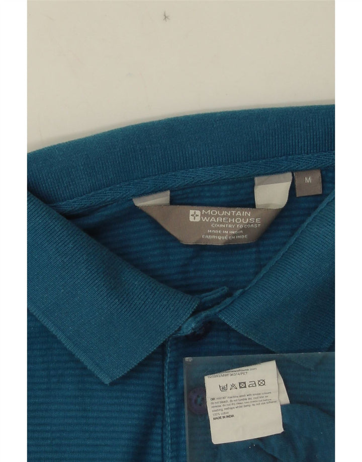Mountain Warehouse Herren-Poloshirt aus mittelblauer Nadelstreifen-Baumwolle