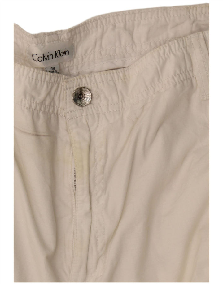 Calvin Klein Herren Cargo Shorts W40 XL Weiße Baumwolle