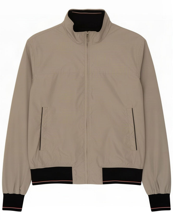 Romeo Gigli Herren Bomberjacke UK 38 Mittelgraues Colourblock-Polyester
