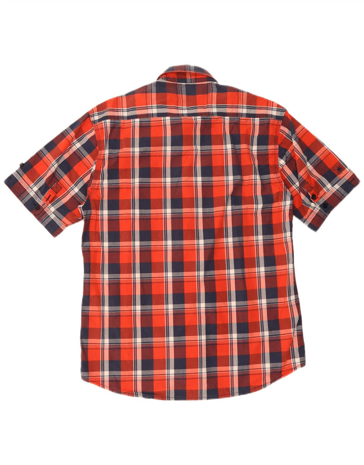 JACK & JONES Herren Kurzarmhemd XL rot kariert Baumwolle