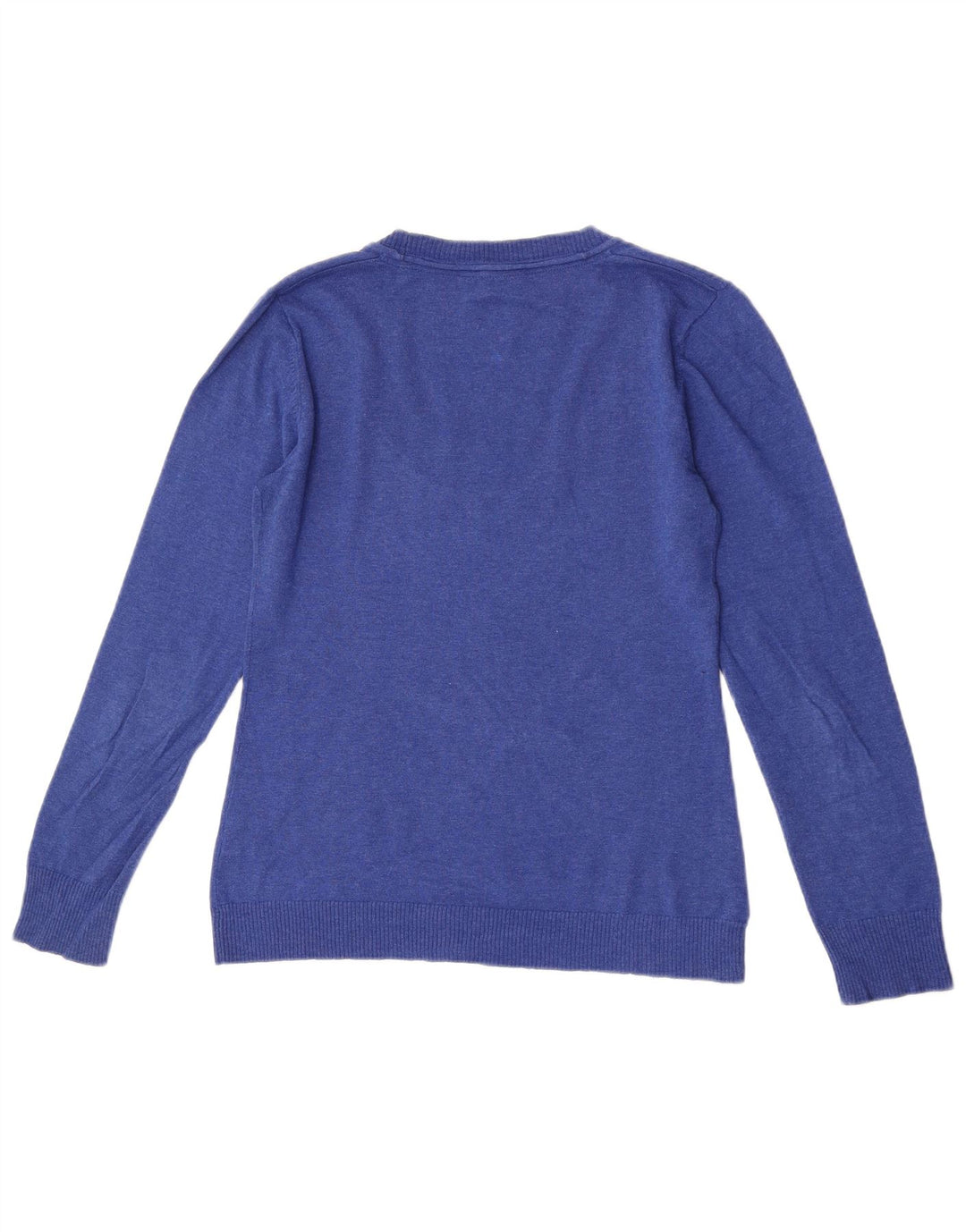 Fat Face Herren-Pullover mit U-Boot-Ausschnitt, UK 12, mittelblaue Baumwolle