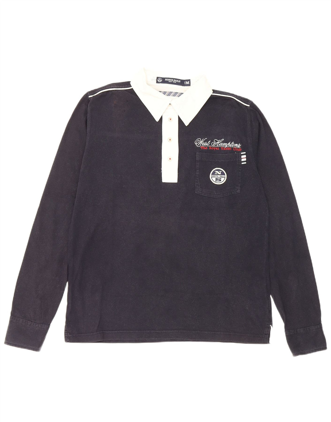 North Sails Herren-Rugby-Poloshirt mit Grafik, mittelgroß, Marineblau, Farbblock