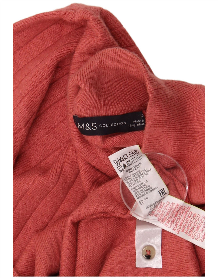 Marks & Spencer Damen Rollkragenpullover Pullover UK 12 Mittelrote Viskose