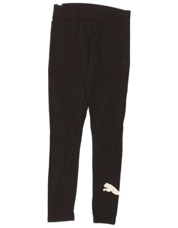 Puma Womens Graphic Leggings UK 12 Mittelschwarze Baumwolle