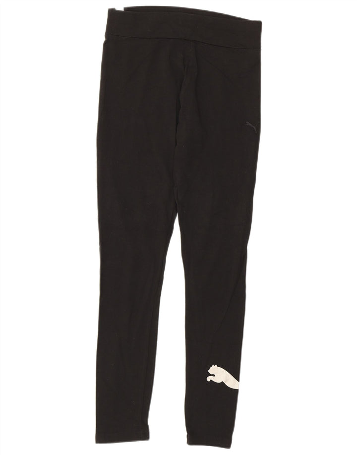 Puma Womens Graphic Leggings UK 12 Mittelschwarze Baumwolle