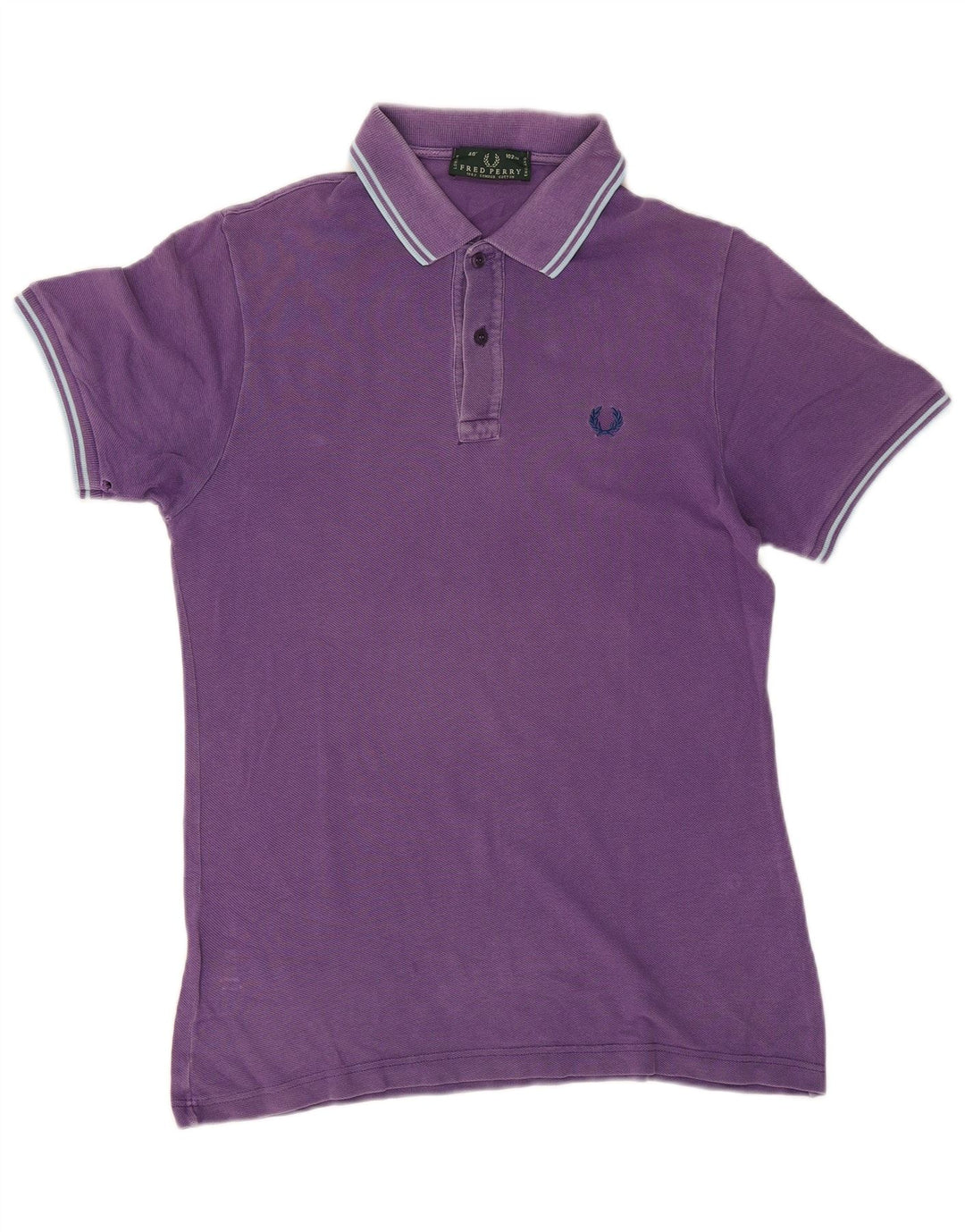FRED PERRY Herren-Poloshirt aus mittelvioletter, gestreifter Baumwolle