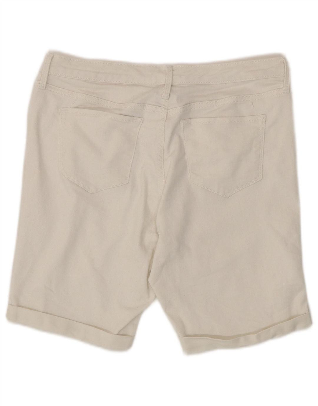Mossimo Damen Mid Rise Bermuda Denim Shorts US 14 Large W32 Weiße Baumwolle