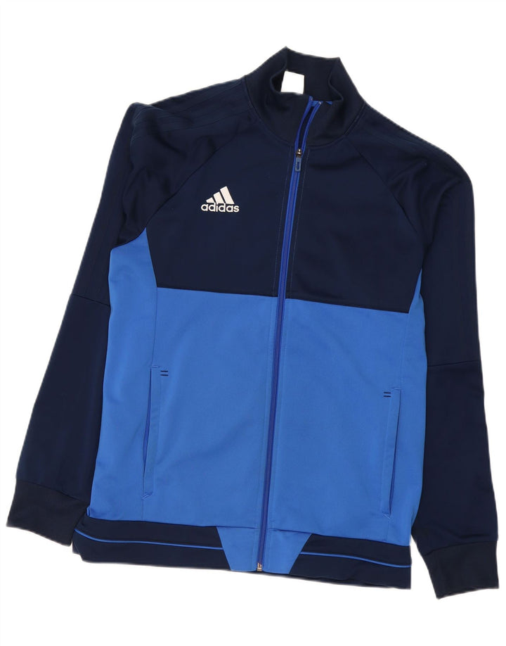 Adidas Herren-Trainingsanzug-Top-Jacke, großes marineblaues Farbblock-Polyester