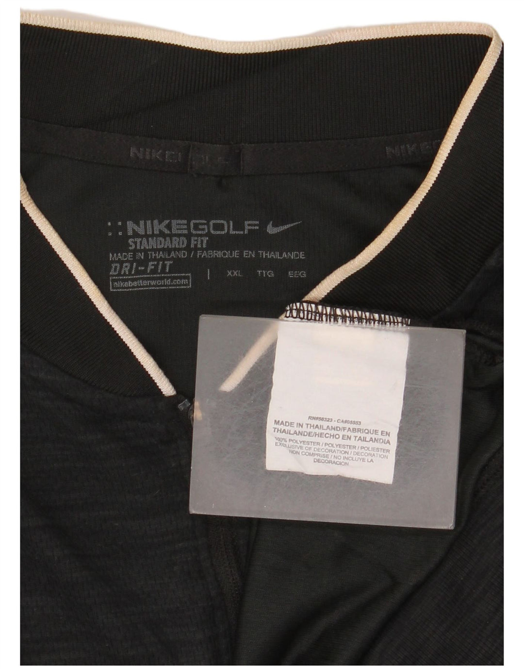 Nike Mens Dri Fit Zip Neck Pullover Tracksuit Top 2XL Black Flecked