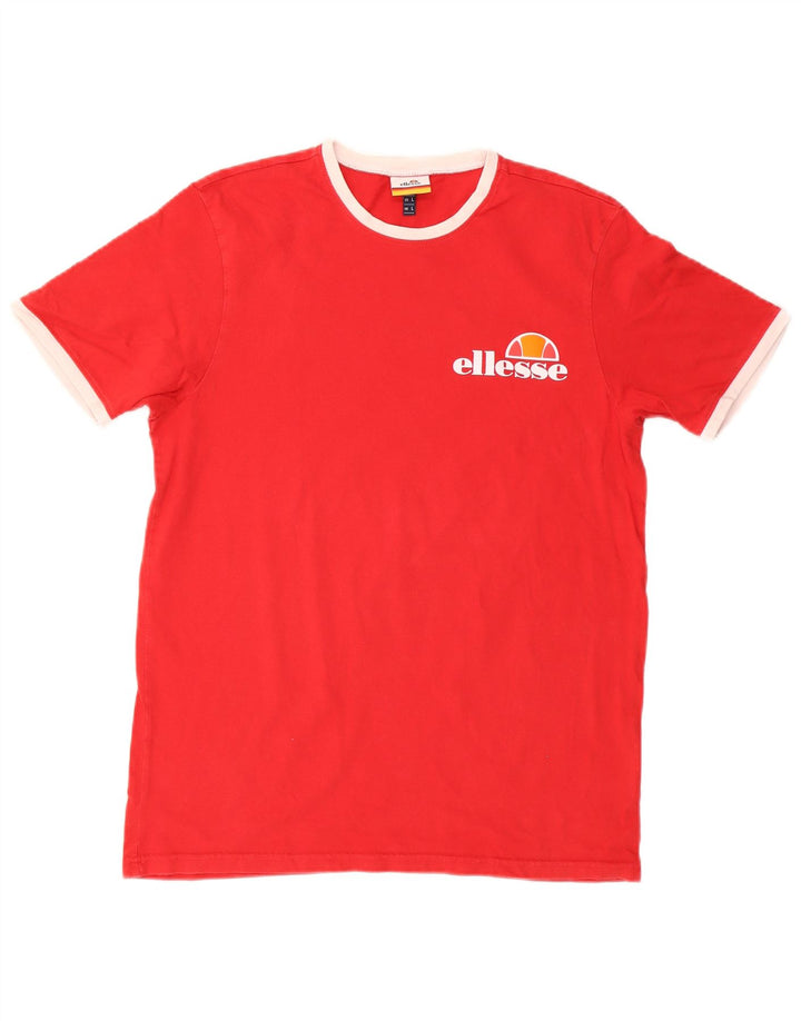 Ellesse Herren-T-Shirt mit Grafik, groß, aus roter Baumwolle