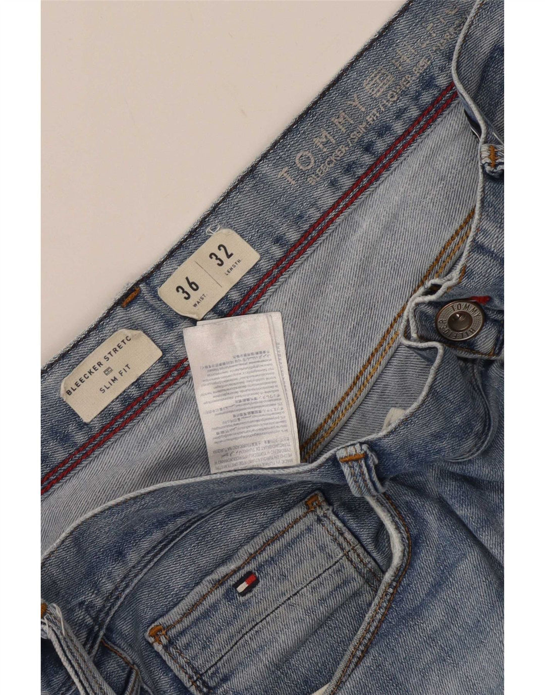 Tommy Hilfiger Herren Bleecker Slim Jeans W36 L28 Blaue Baumwolle
