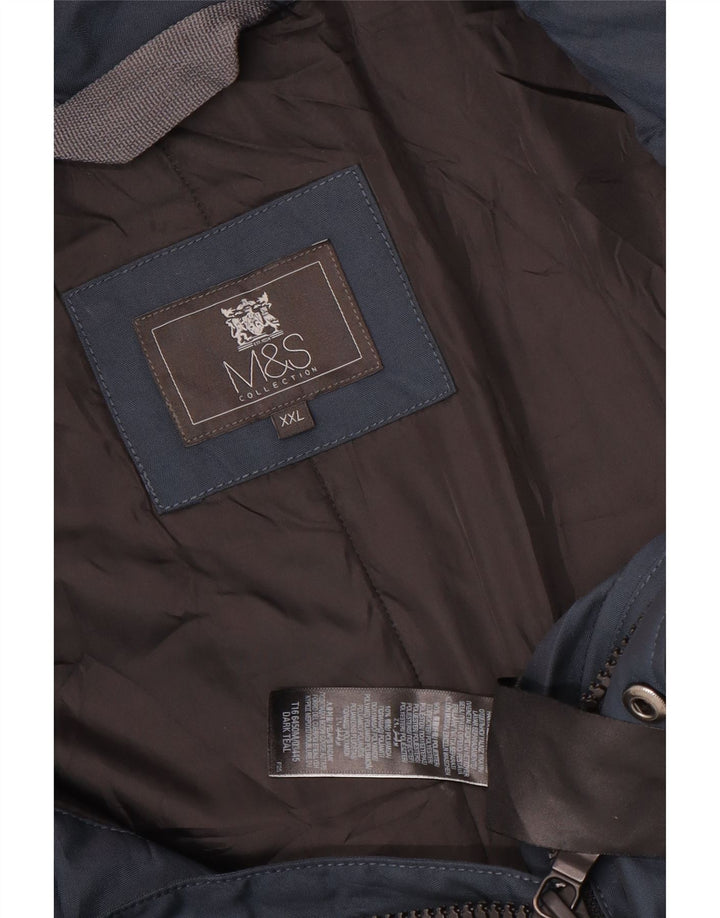 Marks & Spencer Herren-Utility-Jacke mit Kapuze, UK 44 2XL, Marineblau, Polyester