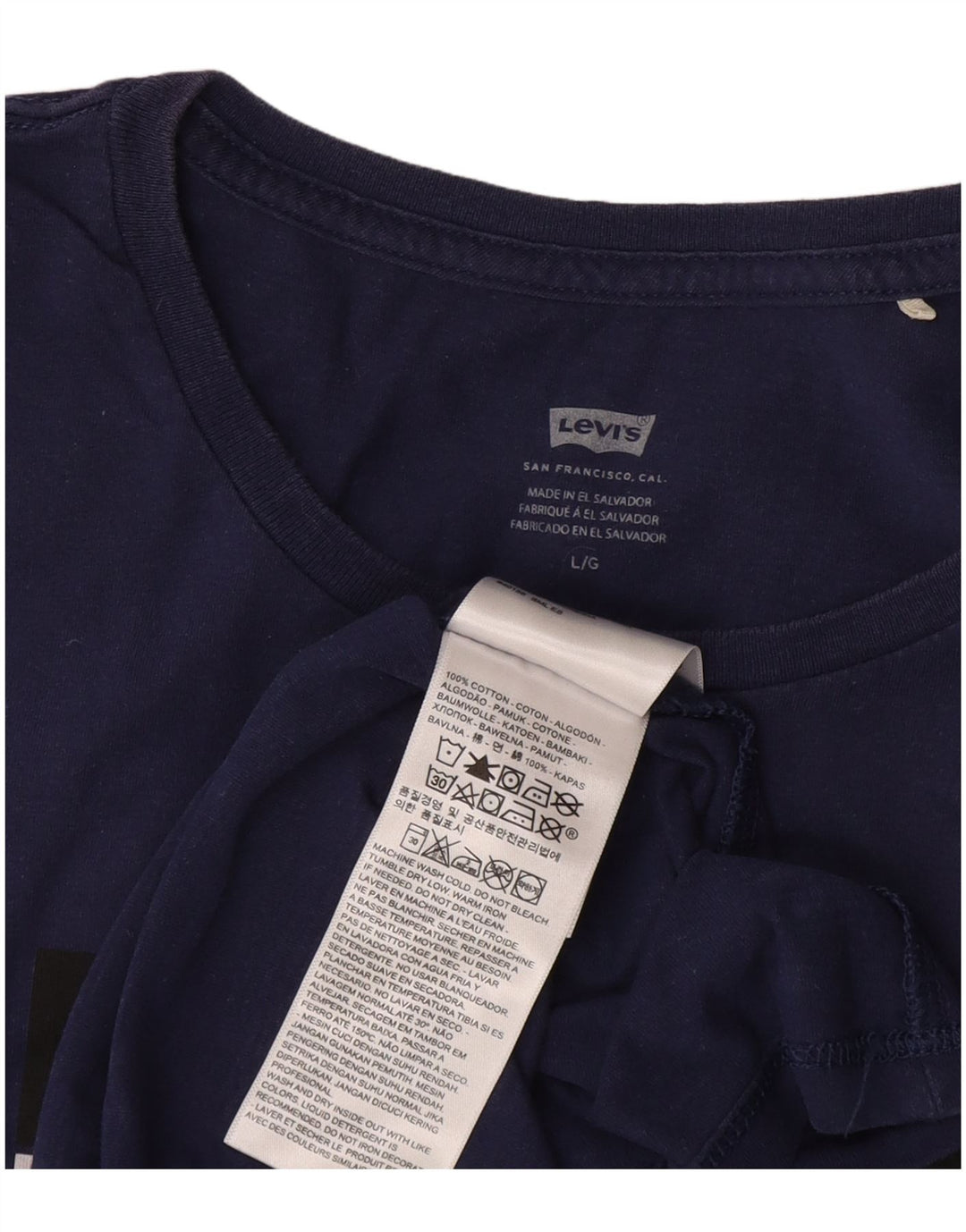 Levi's Damen-T-Shirt mit Grafik, UK 14, Größe L, Marineblau, Baumwolle
