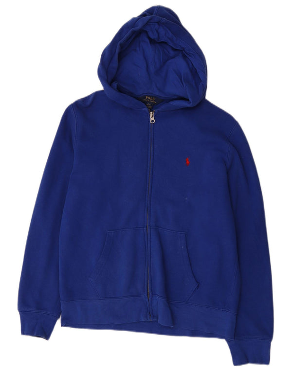 Polo Ralph Lauren Jungen-Kapuzenpullover mit Reißverschluss, 14–15 Jahre, groß, blaue Baumwolle