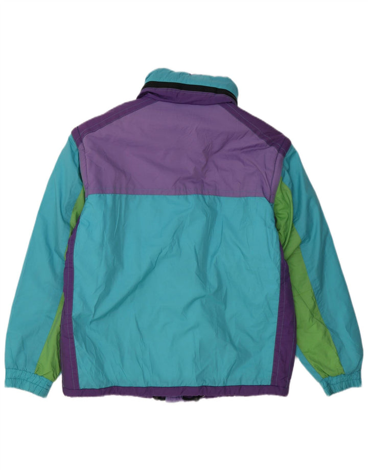 MC ROSS Herren-Skijacke mit lockerer Passform, IT 46, kleines blaues Colourblock-Nylon