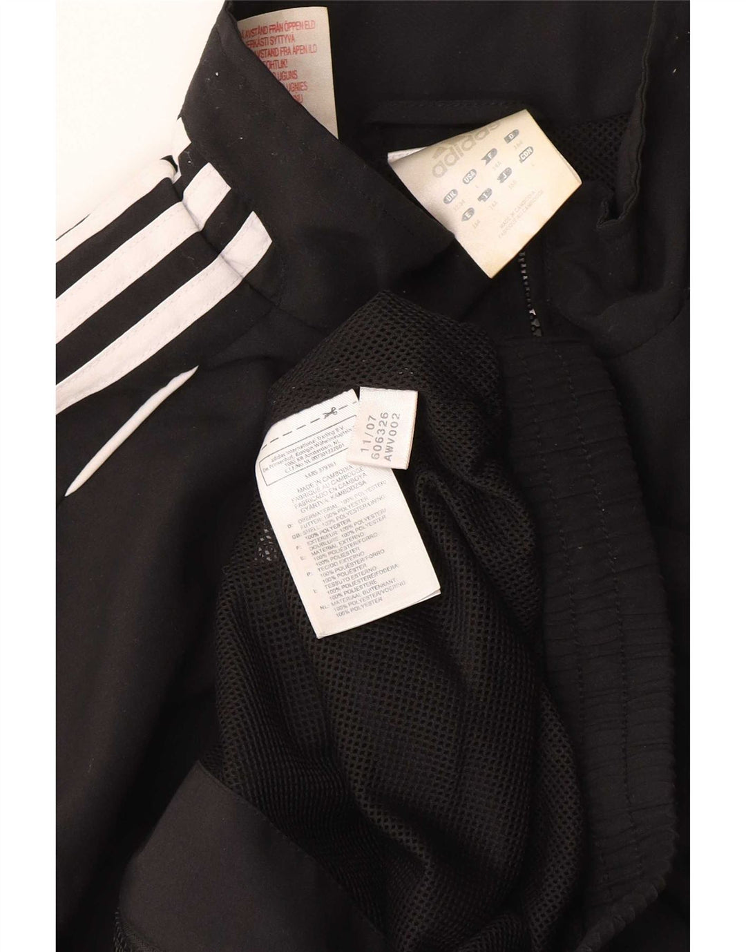 Adidas Jungen Trainingsanzug Top Jacke 13-14 Jahre Schwarz Polyester