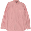 Tommy Hilfiger Herrenhemd XL rosa gestreift aus Baumwolle