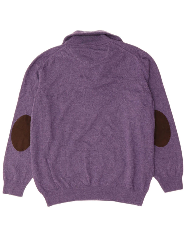 Pierre Cardin Damen Pullover mit Reißverschluss am Hals UK 20 2XL Lila Acryl