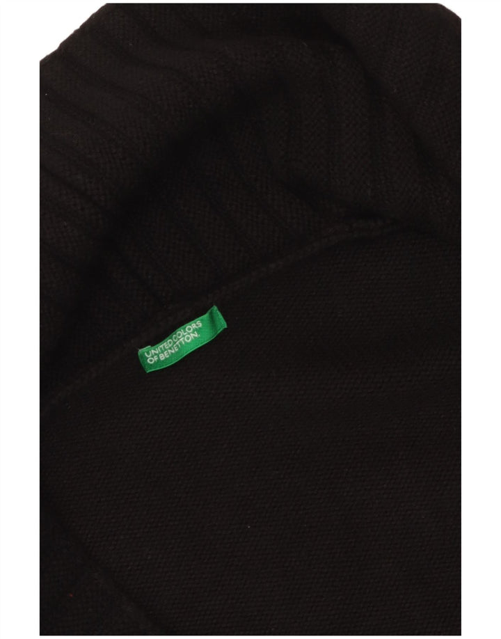 Benetton Damen-Strickjacke, offen, Gr. 12, mittelschwarz