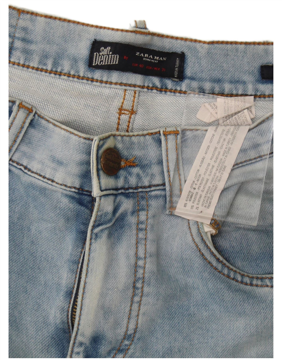Zara Herren Slim Jeans EU 40 Medium W34 L34 Blaue Baumwolle
