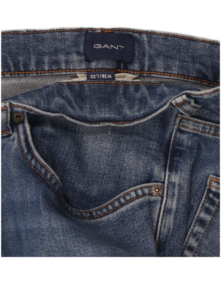 GANT Herren Straight Jeans W38 L32 Blaue Baumwolle
