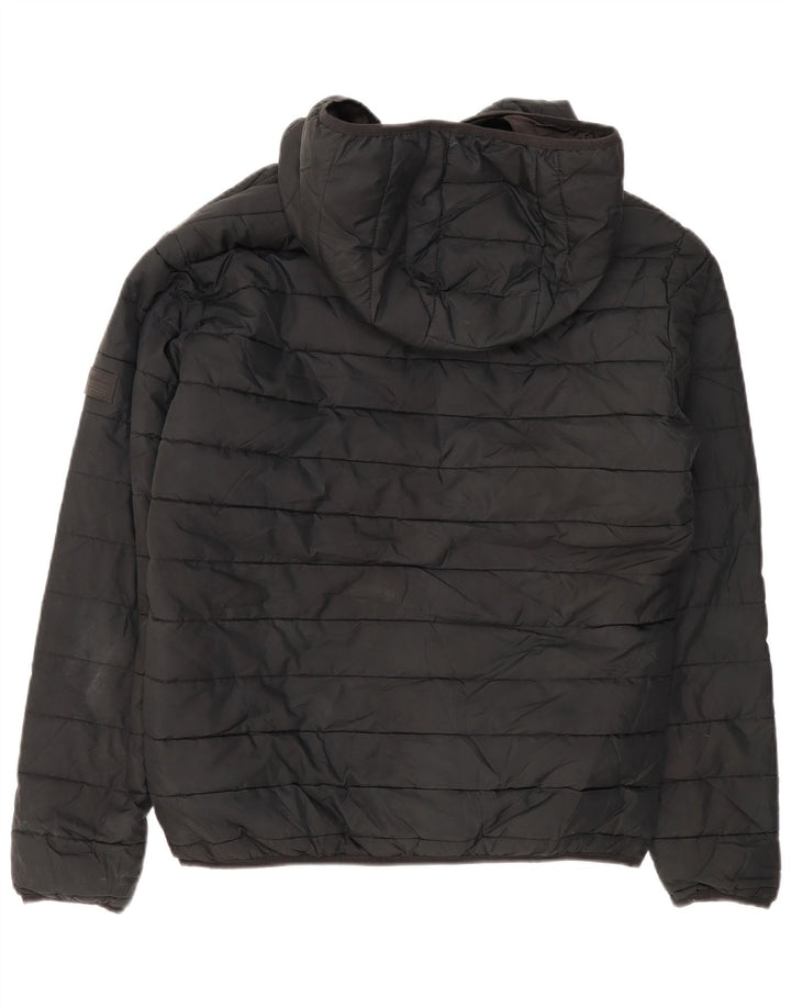Jack & Jones Herren-Jacke mit Kapuze, gepolstert, UK 40, Größe L, Schwarz, Polyester