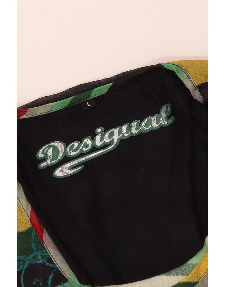 Desigual Damen-Blusenoberteil in Übergröße, UK-Größe 46, groß, mehrfarbig gestreift