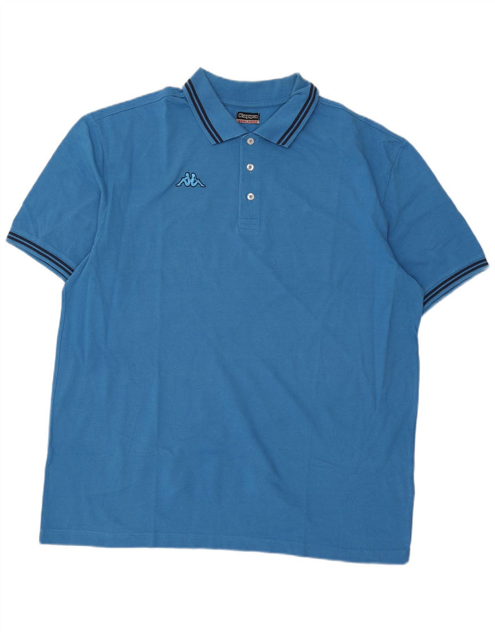 Kappa Herren Poloshirt 3XL Blau Baumwolle