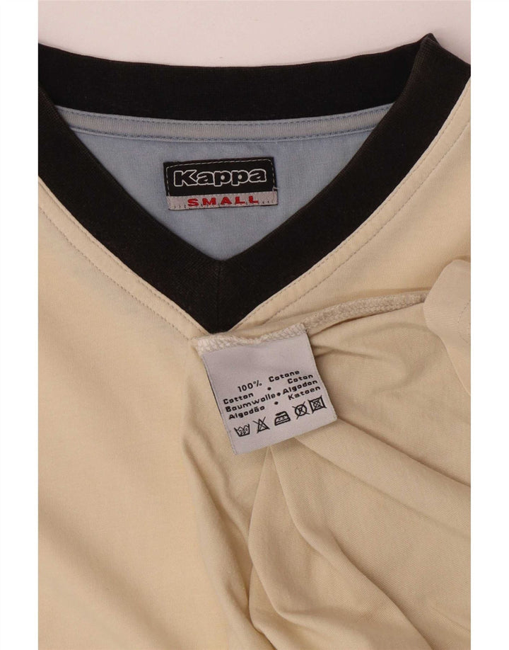 Kappa Herren T-Shirt Top Small Beige Colourblock Baumwolle
