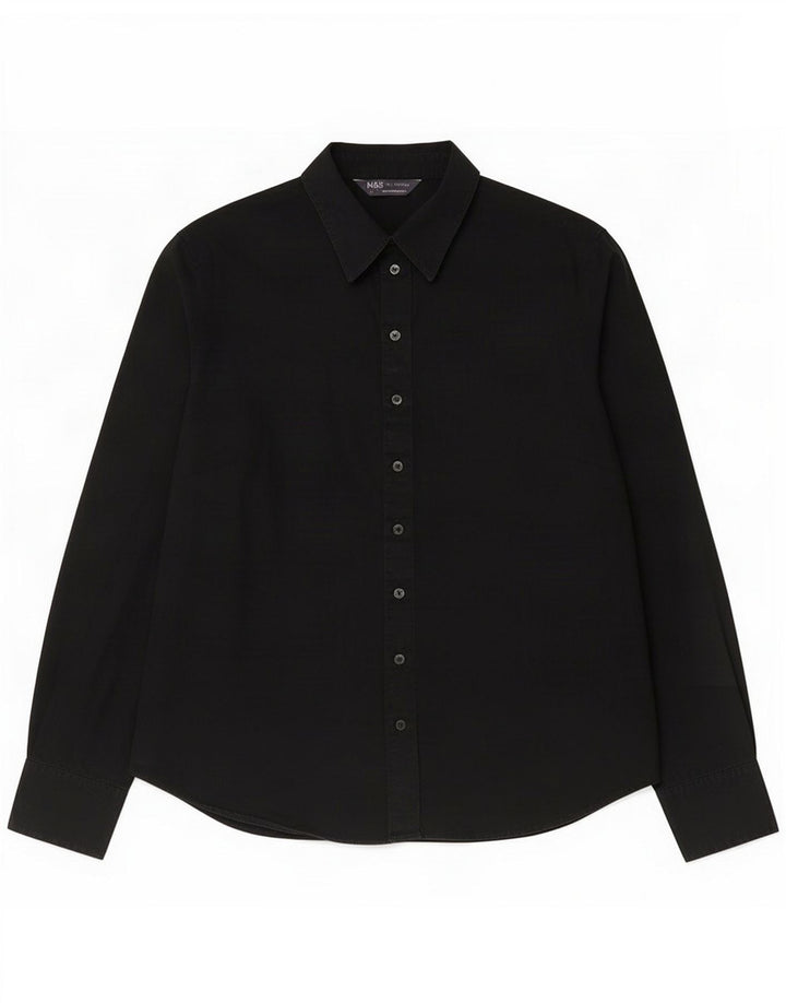 Marks & Spencer Damenhemd UK 12 Medium Black Cotton