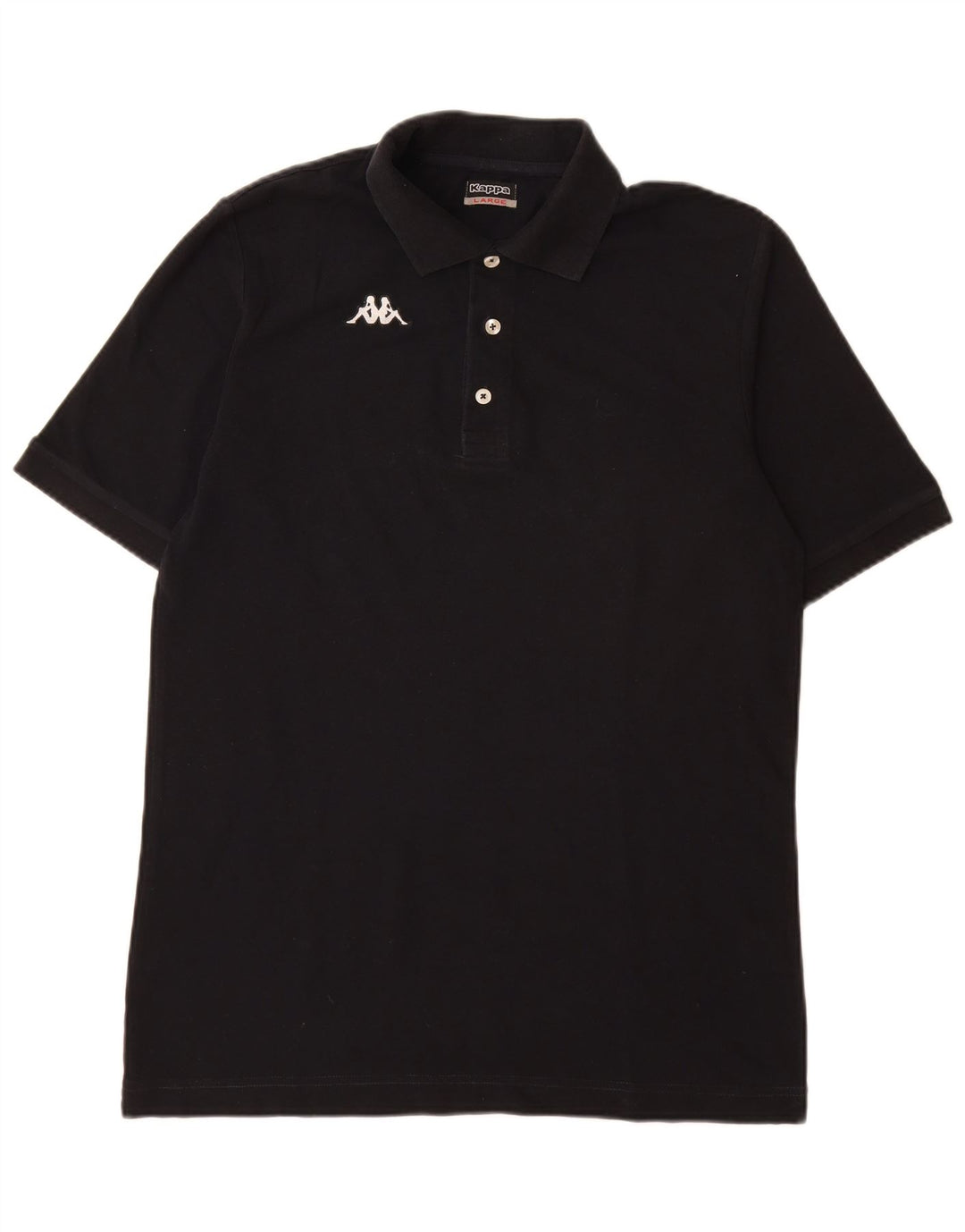 Kappa Herren-Poloshirt, groß, schwarze Baumwolle