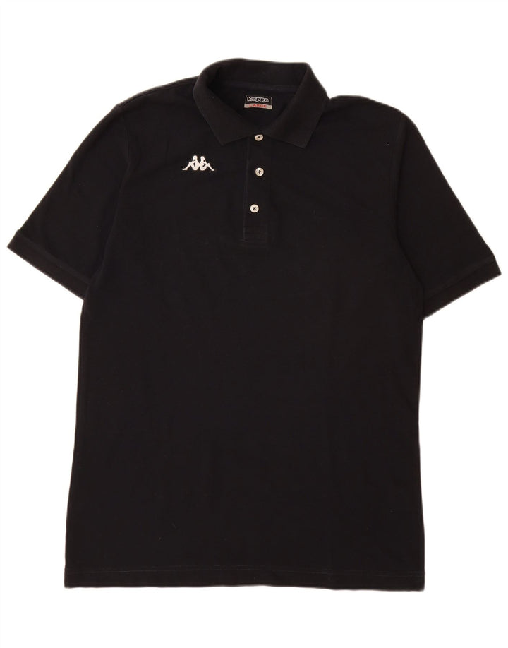 Kappa Herren-Poloshirt, groß, schwarze Baumwolle