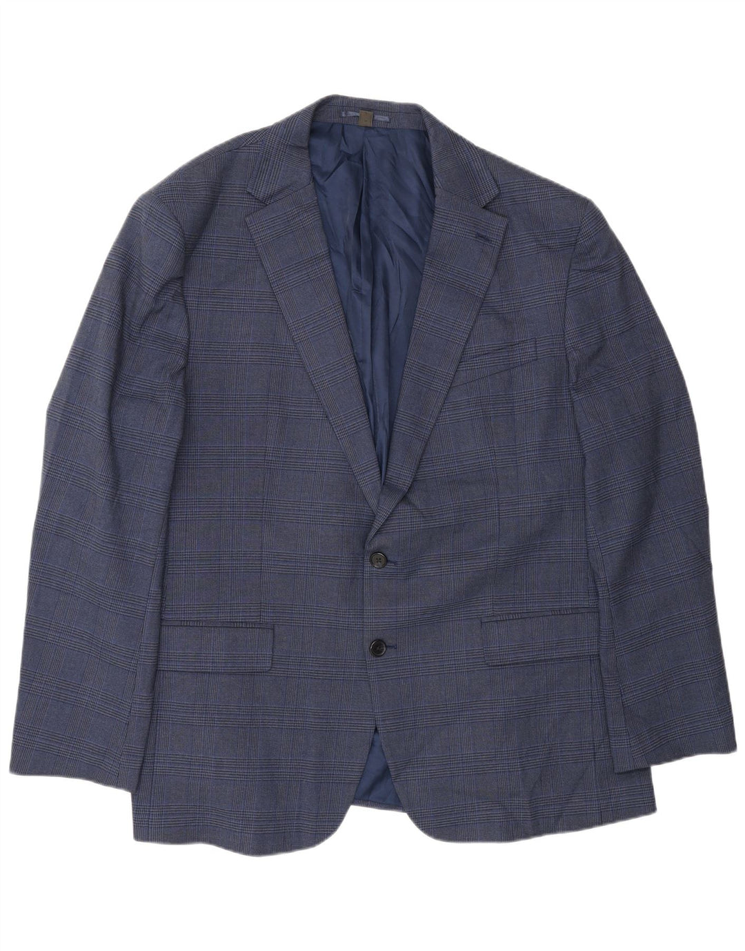 Marks & Spencer Herren-Blazer mit 2 Knöpfen, UK 48, 2XL, blauer Hahnentrittmuster