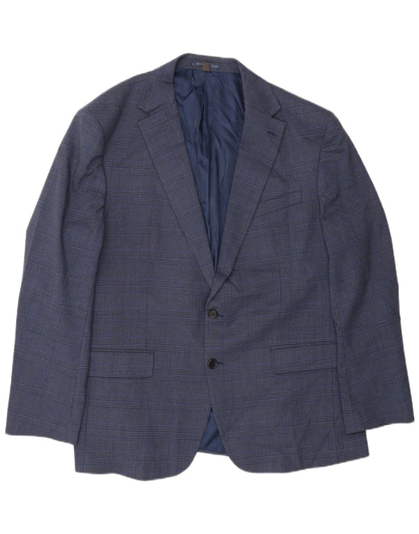 Marks & Spencer Herren-Blazer mit 2 Knöpfen, UK 48, 2XL, blauer Hahnentrittmuster