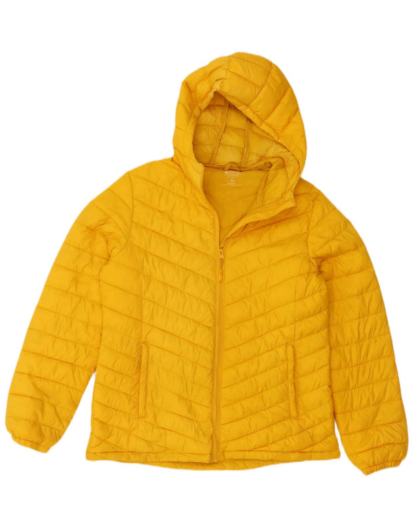 Mountain Warehouse Wattierte Damenjacke mit Kapuze, UK 14, Größe L, gelbes Nylon