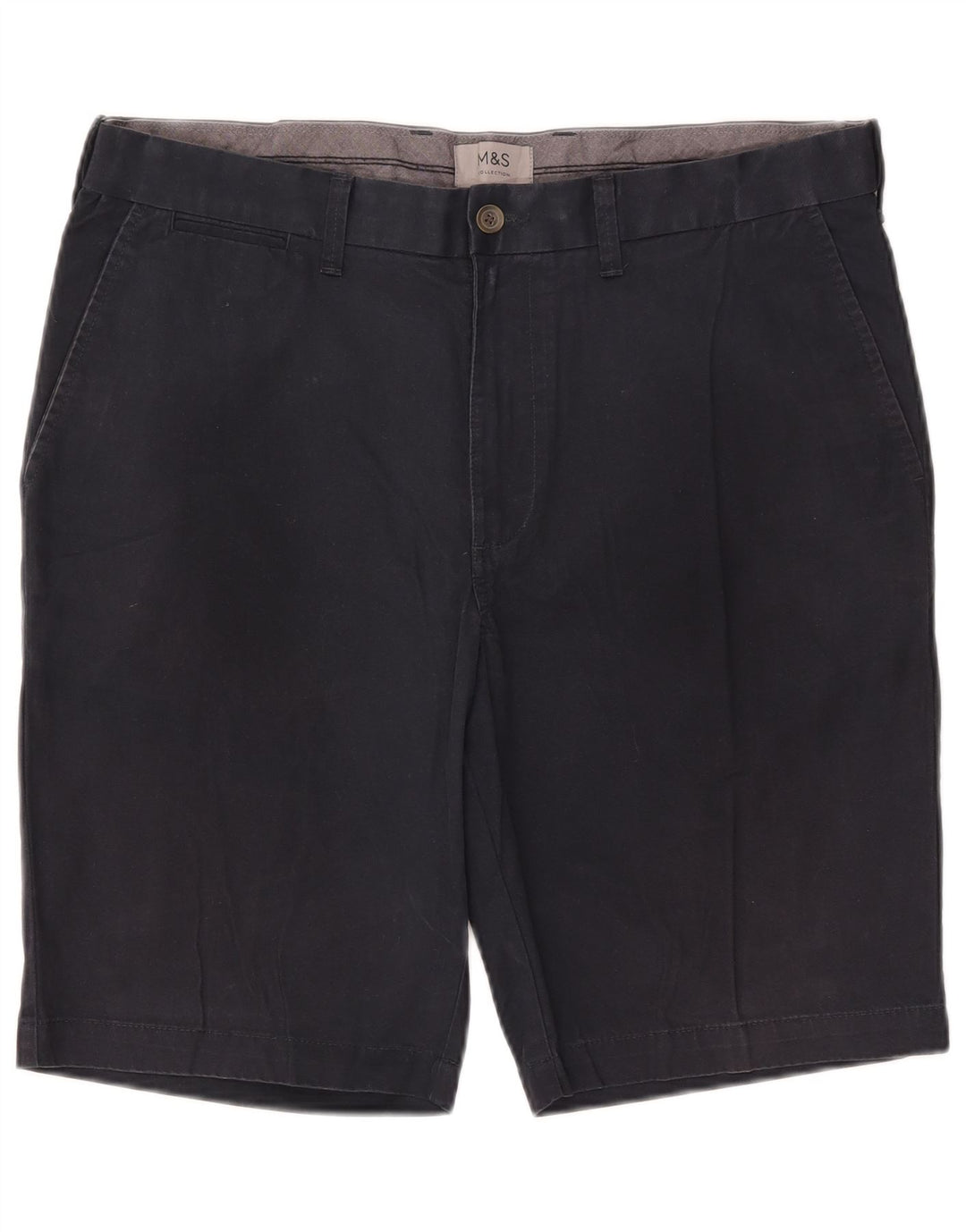 Marks & Spencer Herren-Chinoshorts W36, Größe L, Marineblau, Baumwolle