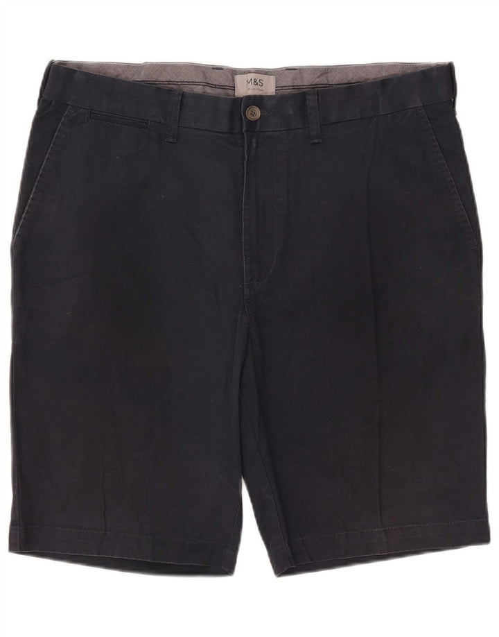 Marks & Spencer Herren-Chinoshorts W36, Größe L, Marineblau, Baumwolle