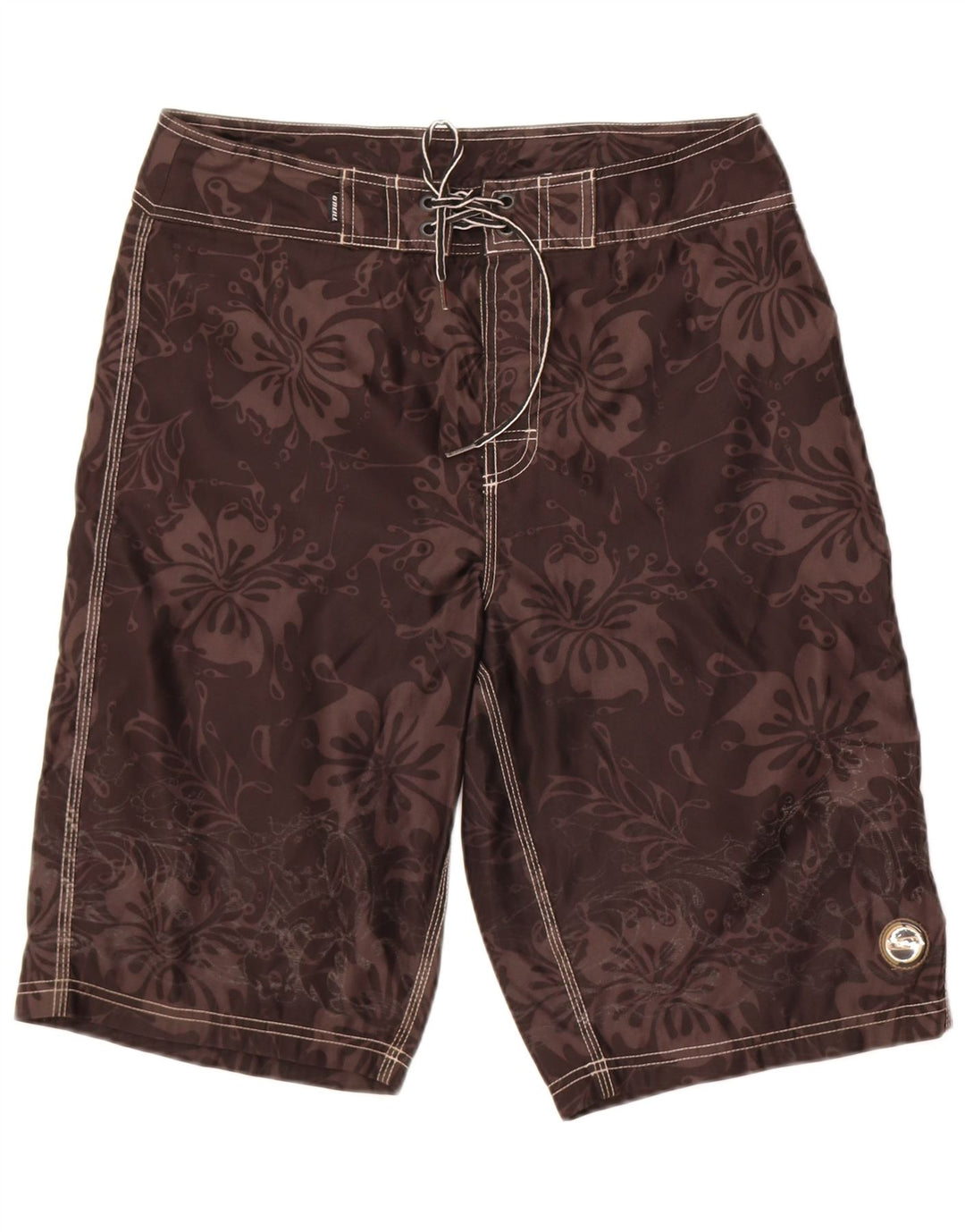 O'Neill Herren-Badeshorts aus mittelbraunem, geblümtem Polyester