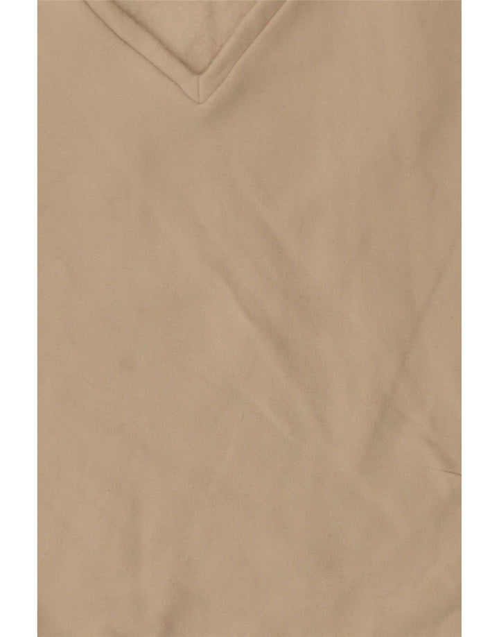 Max Mara Damen Top Langarm UK 10 Small Beige Baumwolle