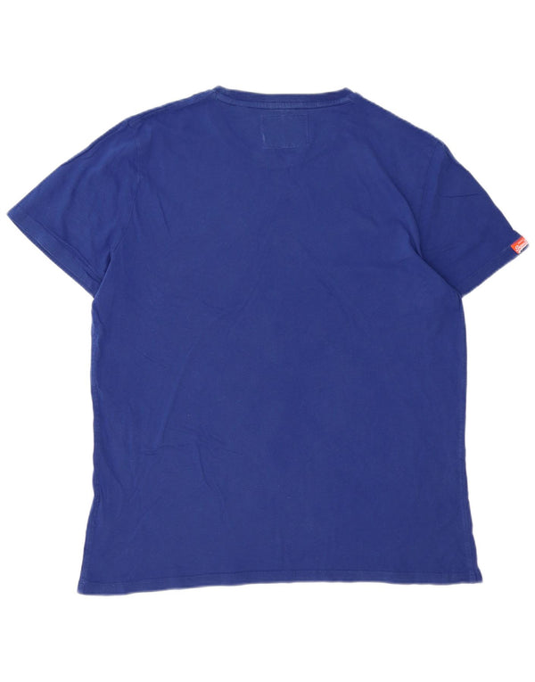 SUPERDRY Herren T-Shirt Top 2XL Blaue Baumwolle