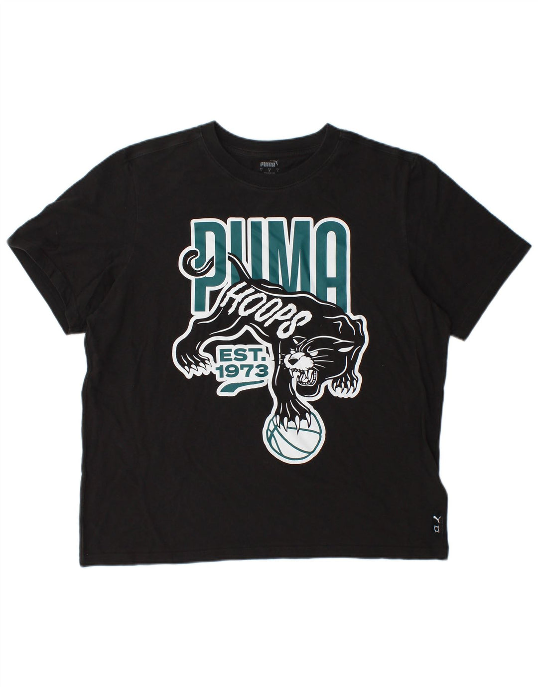 PUMA Herren Graphic T-Shirt Top Large Schwarz Baumwolle